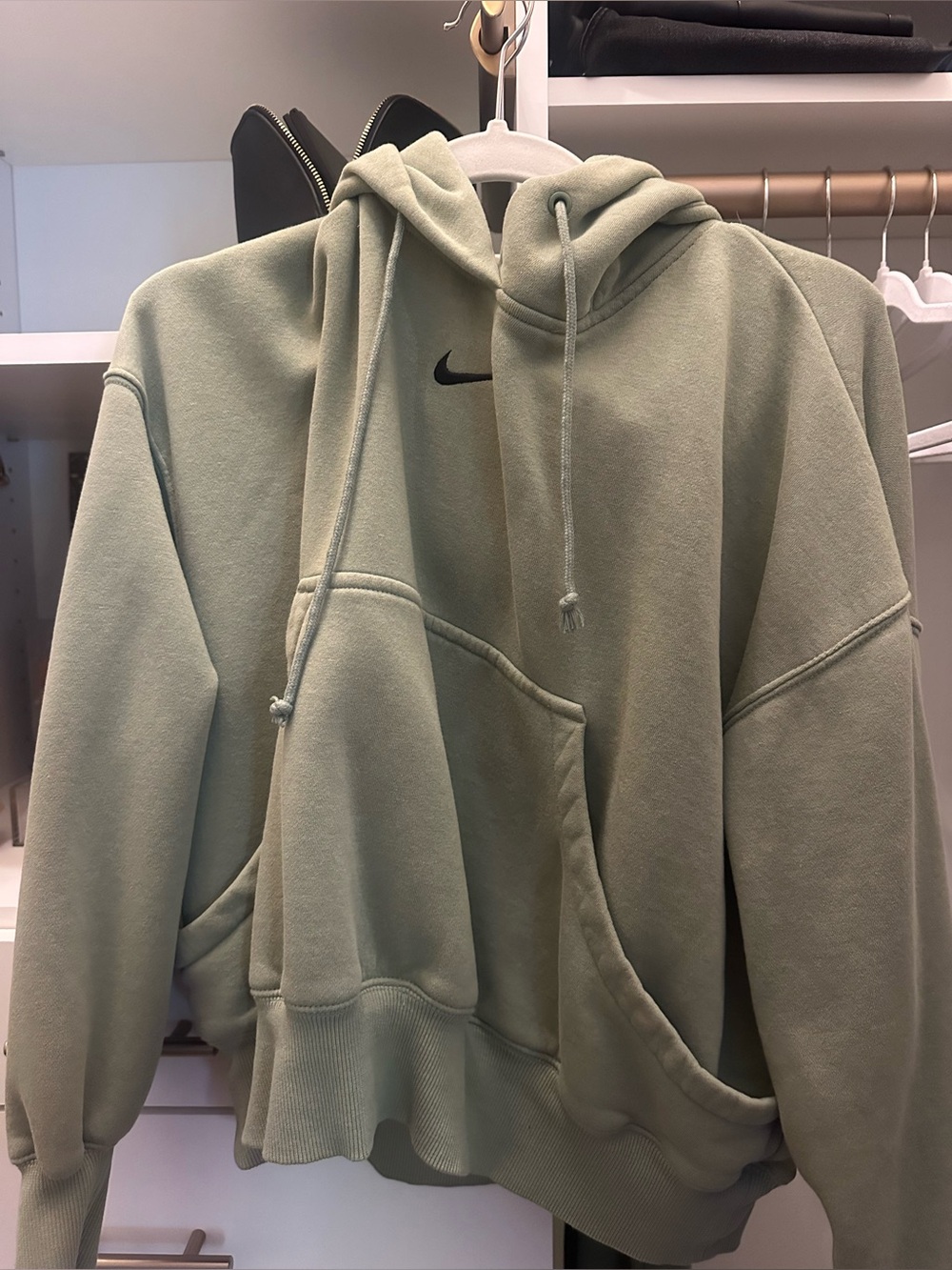 Nike Sage Green Crewneck Hoodie with Swoosh size XS